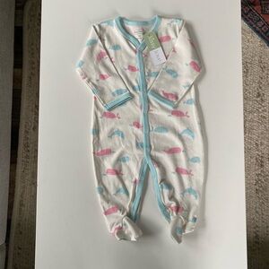 Whale Print Onesie - Blue and Pink